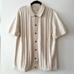 J.Crew | Oatmeal Cable Sweater Polo